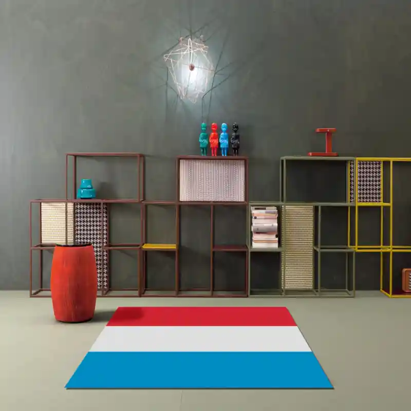 Tappeto Passatoia Salotto Cucina Bagno Lavabile Stampa Digitale Bandiera Tricolore - LUSSEMBURGO