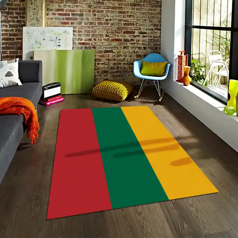 Tappeto Passatoia Salotto Cucina Bagno Lavabile Stampa Digitale Bandiera Rosso Verde Giallo LITUANIA