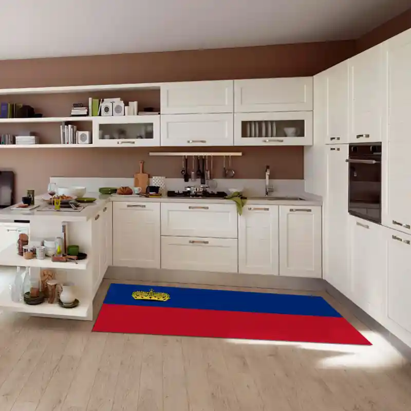 Tappeto Passatoia Salotto Cucina Bagno Lavabile Stampa Digitale Bandiera Rosso Blu - LIECHTENSTEIN