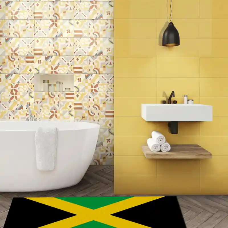Tappeto Passatoia Salotto Cucina Bagno Lavabile Stampa Digitale Bandiera Verde Nero Giallo - JAMAICA