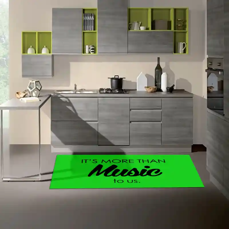 Tappeto Passatoia Salotto Cucina Bagno Lavabile Musica Aforisma Verde - MUS0017