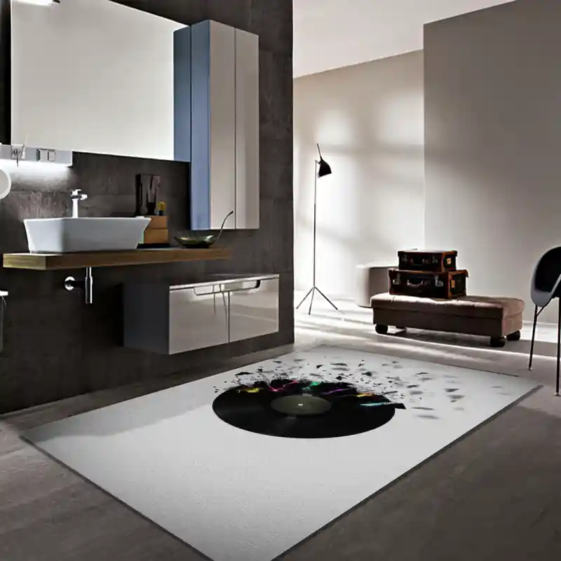 Tappeto Passatoia Salotto Cucina Bagno Lavabile Musica Disco Vinile Crepe Colori Suono - MUS0001
