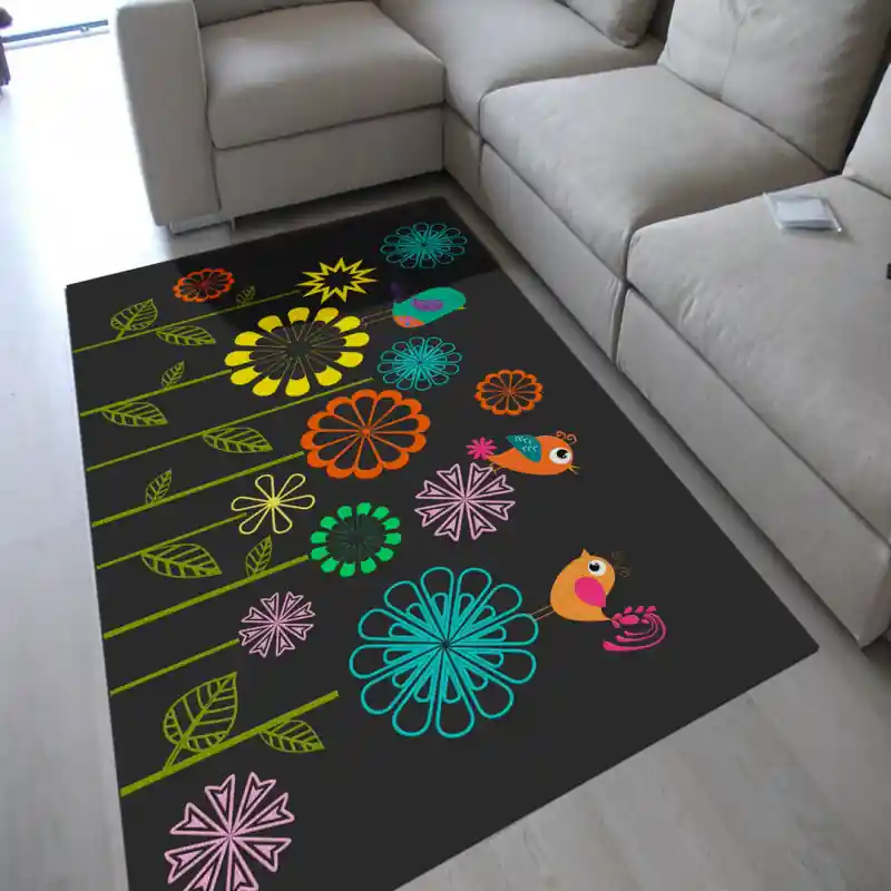 Tappeto Passatoia Salotto Cucina Bagno Lavabile Fiori Girasoli Colori Stilizzati - FLO0106
