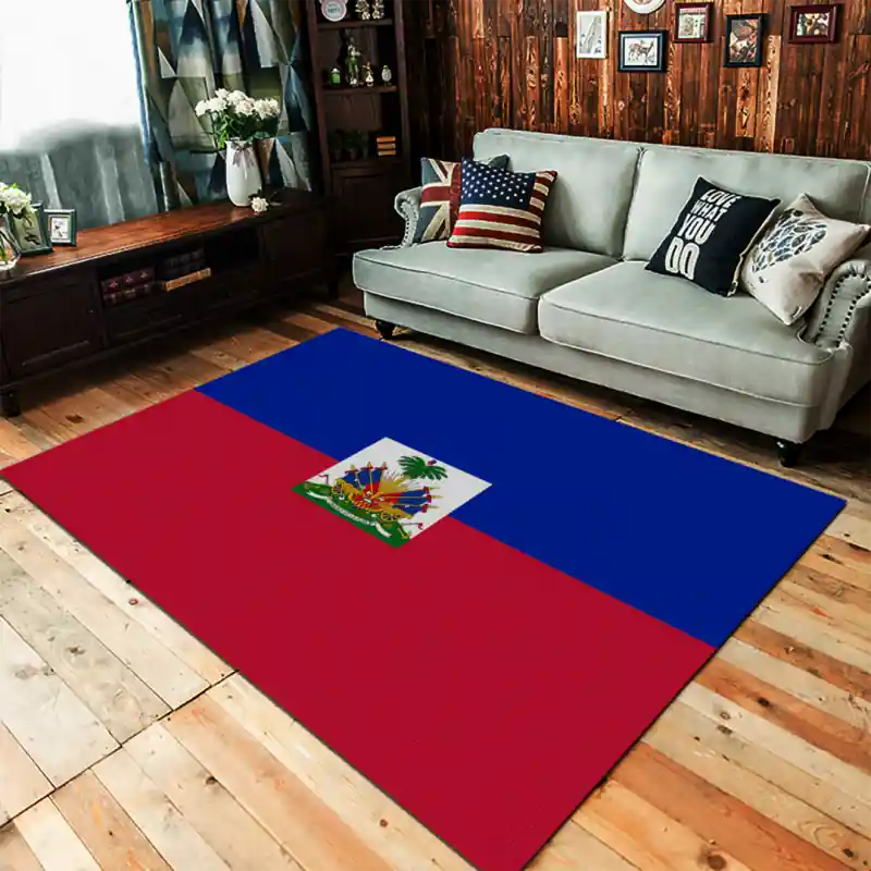Tappeto Passatoia Salotto Cucina Bagno Lavabile Stampa Digitale Bandiera Rosso Blu - HAITI