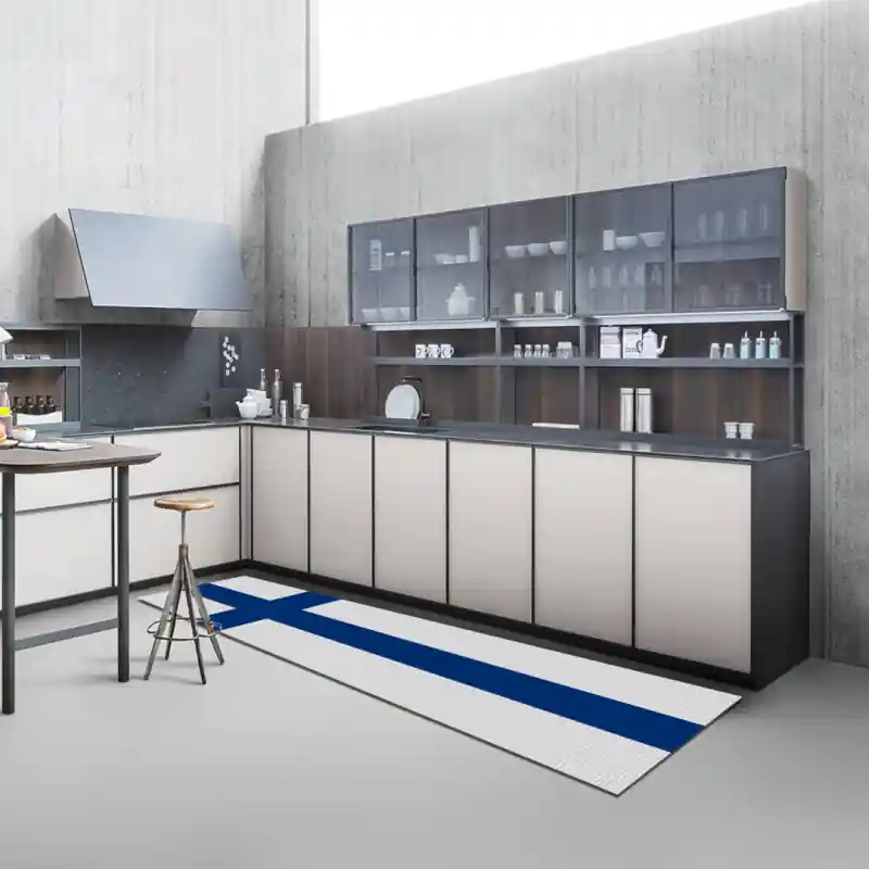 Tappeto Passatoia Salotto Cucina Bagno Lavabile Stampa Digitale Bandiera Croce Blu- FINLANDIA