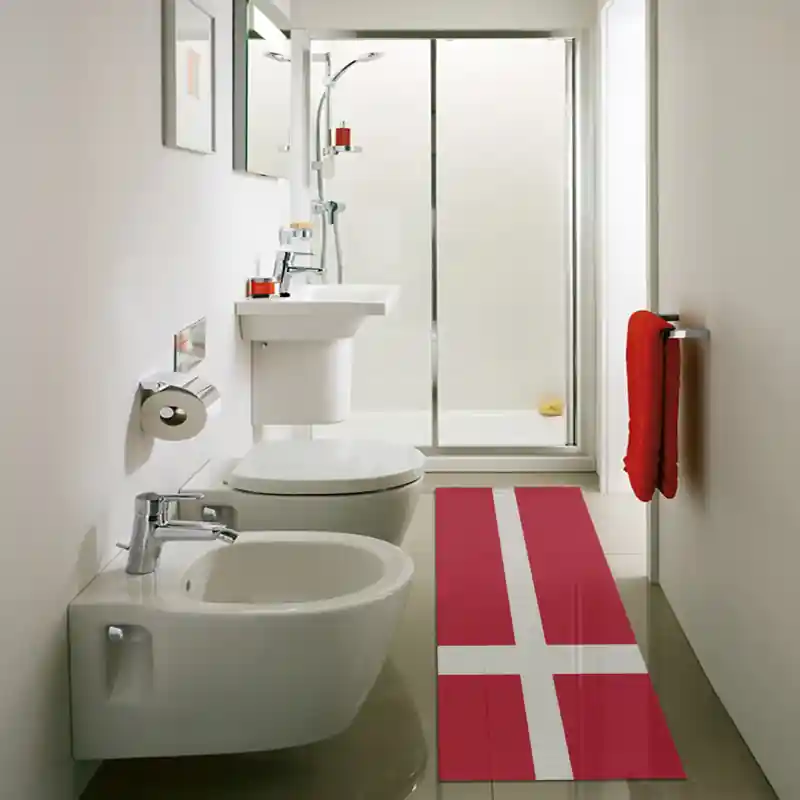 Tappeto Passatoia Salotto Cucina Bagno Lavabile Stampa Digitale Bandiera Rossa Croce - DANIMARCA