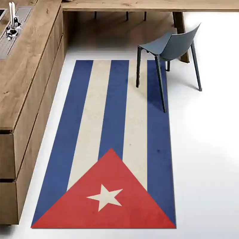 Tappeto Passatoia Salotto Cucina Bagno Lavabile Stampa Digitale Bandiera Vintage Strisce - CUBA