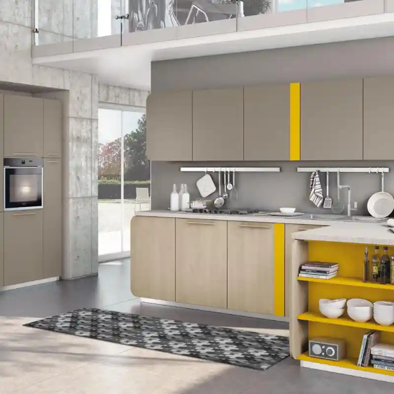 Tappeto Salotto Cucina Bagno Lavabile Antiscivolo Moderno Geometrico Croce Grigio - MOD5023