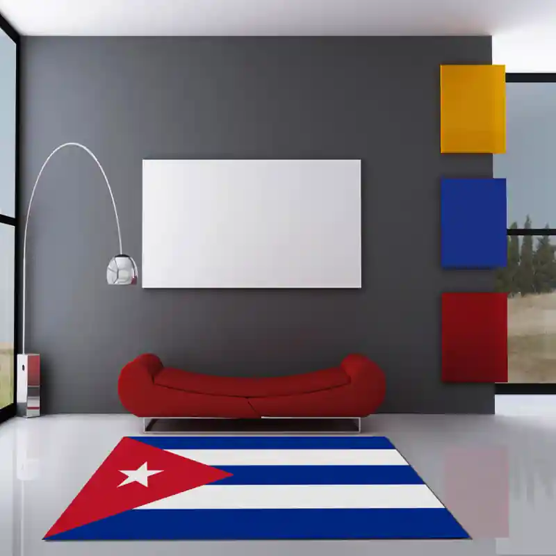Tappeto Passatoia Salotto Cucina Bagno Lavabile Stampa Digitale Bandiera Righe - CUBA