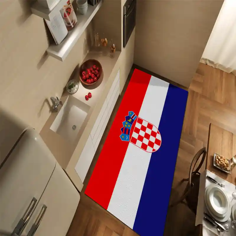 Tappeto Passatoia Salotto Cucina Bagno Lavabile Stampa Digitale Bandiera Stemma - CROAZIA