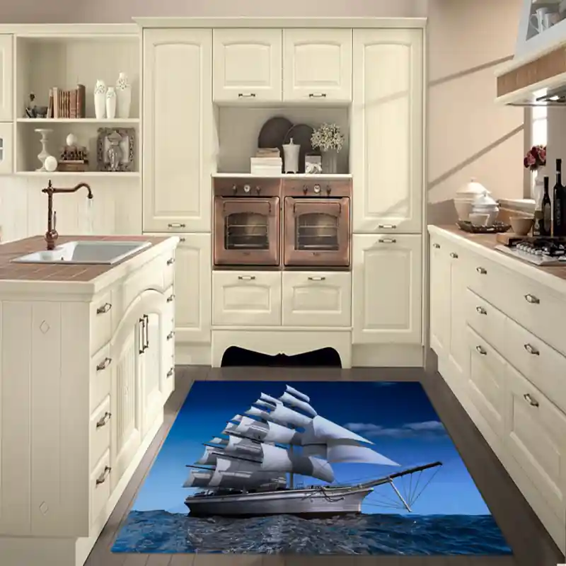 Tappeto Passatoia Arredo Salotto Cucina Bagno Lavabile Antiscivolo Stampa Digitale Nave - NAV0006