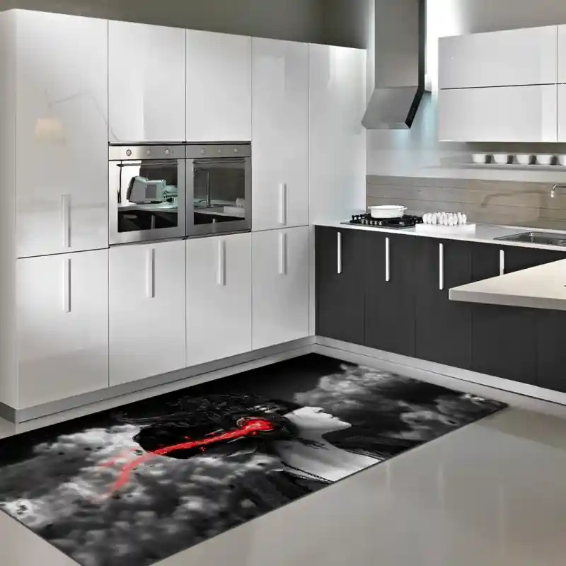 Tappeto Passatoia Salotto Cucina Bagno Lavabile Musica Cuffie Impero Nero Rosso Suono - MUS0030