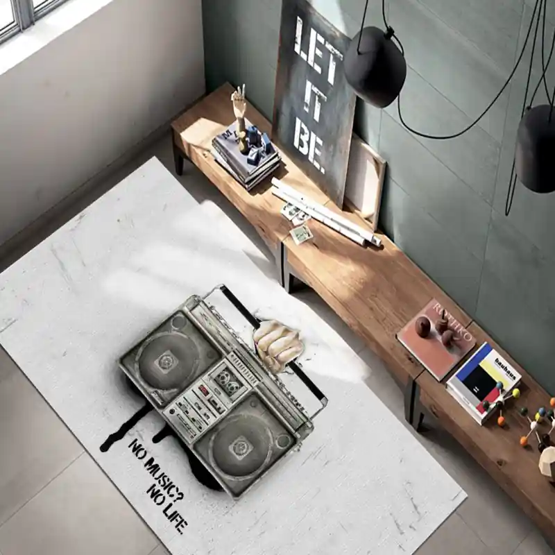 Tappeto Passatoia Salotto Cucina Bagno Lavabile Musica Stereo Street Music Usa Murales - MUS0026