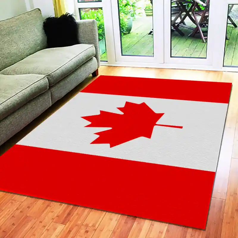 Tappeto Passatoia Salotto Cucina Bagno Lavabile Stampa Digitale Bandiera Rosso Bianco - CANADA