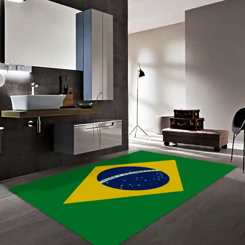 Tappeto Passatoia Salotto Cucina Bagno Lavabile Stampa Digitale Bandiera Verde -BRASILE