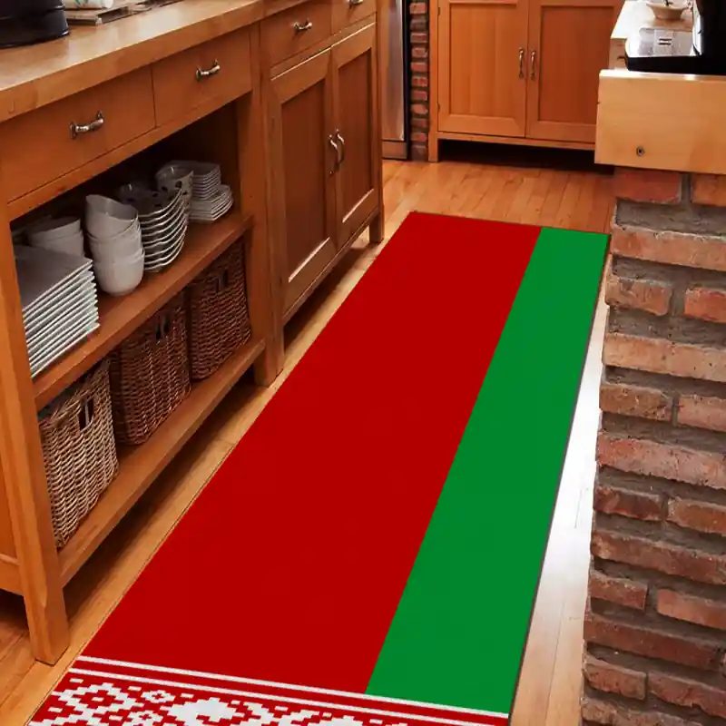 Tappeto Passatoia Salotto Cucina Bagno Lavabile Stampa Digitale Bandiera Rossa e Verde -BIELLORUSSIA