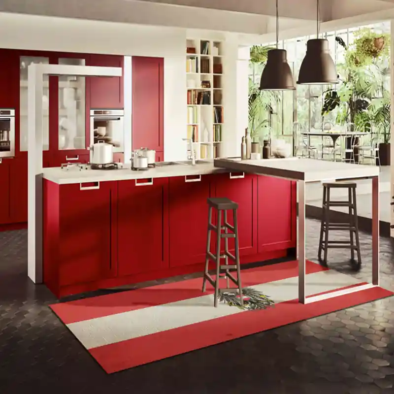 TappetoPassatoia Salotto Cucina Bagno Lavabile Stampa Digitale Bandiera Vintage Rossa Bianca AUSTRIA