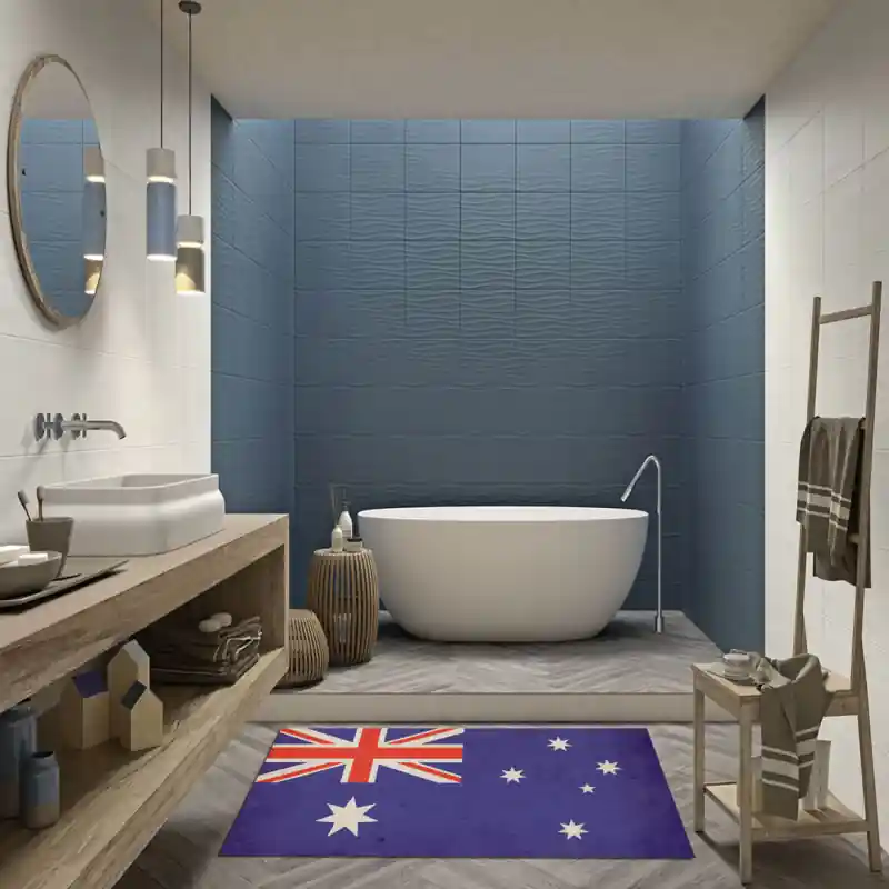 Tappeto Passatoia Salotto Cucina Bagno Lavabile Stampa Digitale Bandiera Vintage Blu - AUSTRALIA