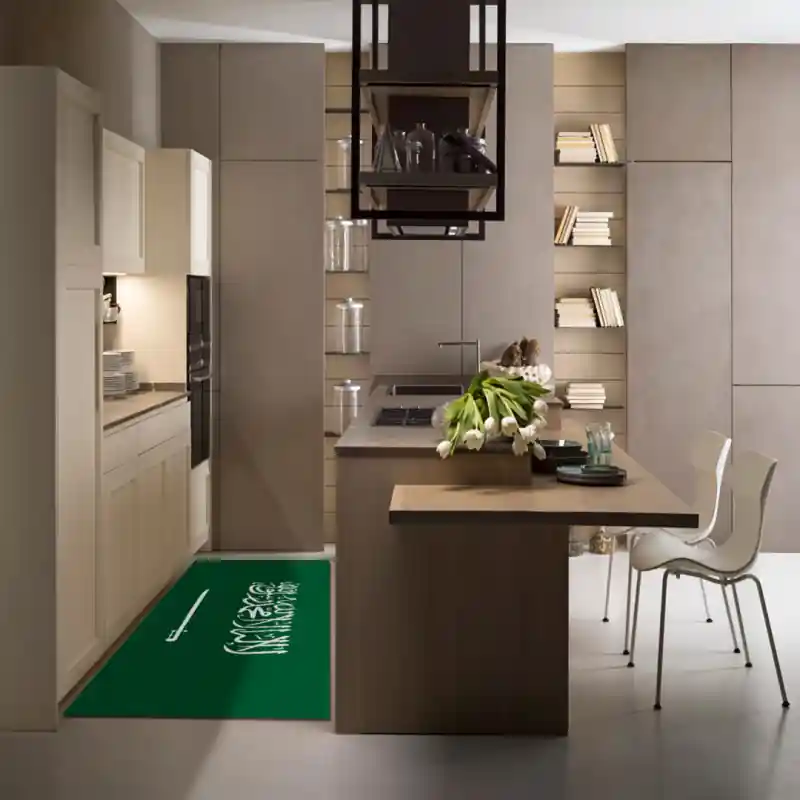 Tappeto Passatoia Salotto Cucina Bagno Lavabile Stampa Digitale Bandiera Verde - ARABIA