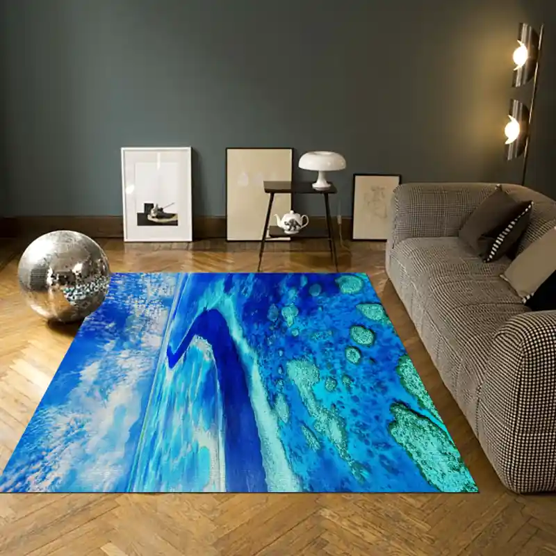 Tappeto Passatoia Salotto Cucina Bagno Lavabile Paesaggio Fondale Marino Gola Blu - PAE0075