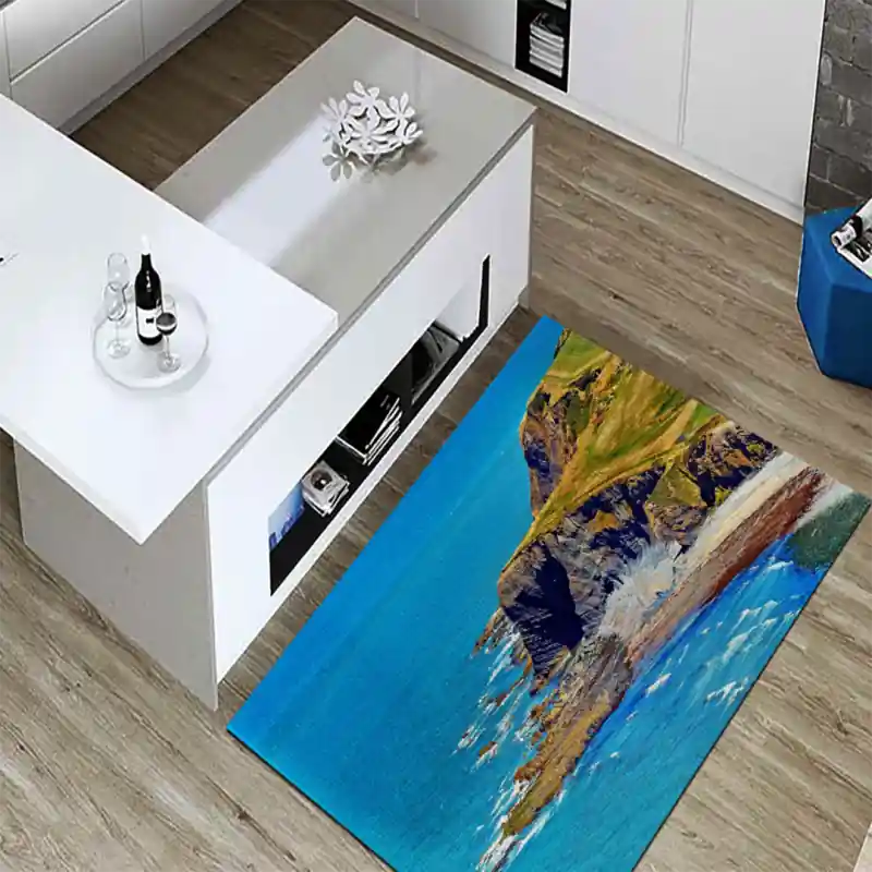 Tappeto Passatoia Salotto Cucina Bagno Lavabile Paesaggio Scogliera Mare Irlanda Prato - PAE0073