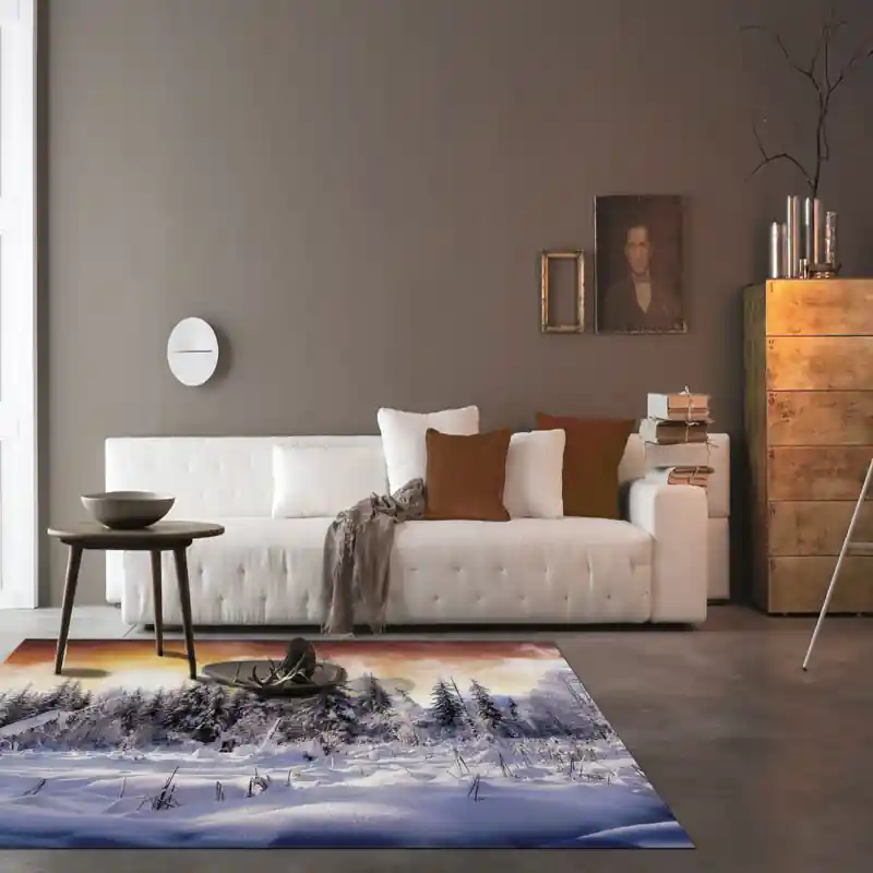 Tappeto Passatoia Salotto Cucina Bagno Lavabile Paesaggio Inverno Foresta Neve - PAE0066
