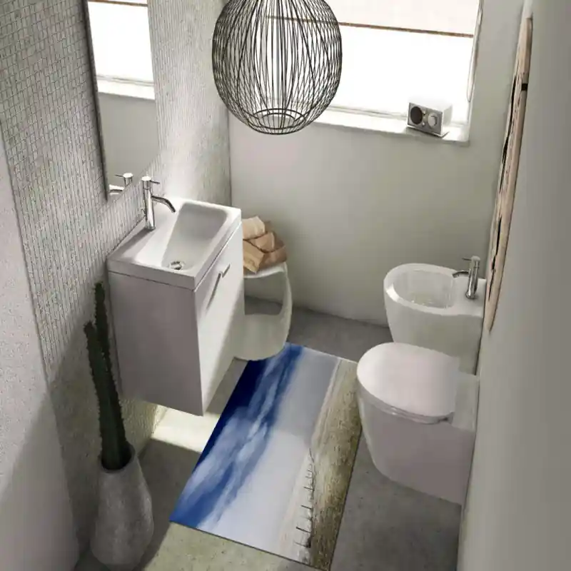 Tappeto Passatoia Salotto Cucina Bagno Lavabile Paesaggio Inverno Ghiaccio Brina Steppa - PAE0045