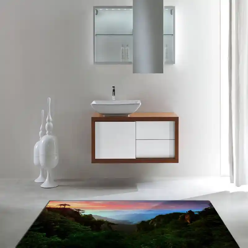 Tappeto Passatoia Salotto Cucina Bagno Lavabile Paesaggio Foresta Pluviale Indonesia - PAE0038