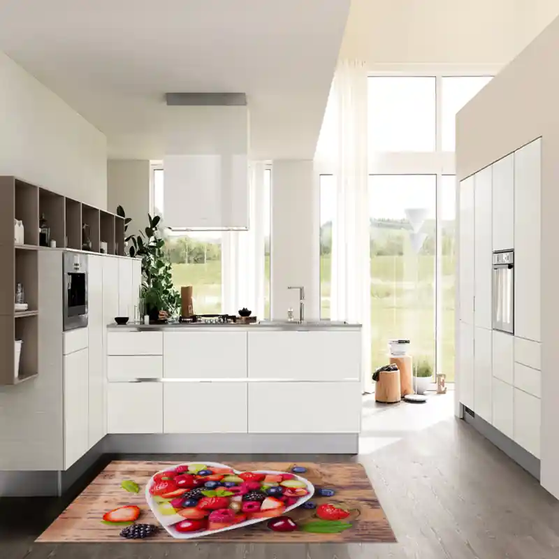 Tappeto Passatoia Salotto Cucina Bagno Lavabile Stampa Digitale Fruttivendolo Cuore - FRUT0003