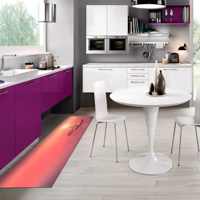 Tappeto Passatoia Arredo Salotto Cucina Bagno Lavabile Stampa Digitale Orso Polare Ghiaccio - OR0048