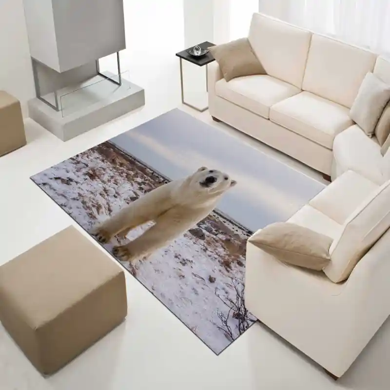 Tappeto Passatoia Arredo Salotto Cucina Bagno Lavabile Stampa Digitale Orso Polare - OR0047