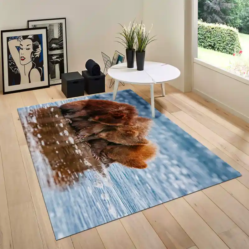 Tappeto Passatoia Arredo Salotto Cucina Bagno Lavabile Stampa Digitale Orso Cuccioli - OR0031