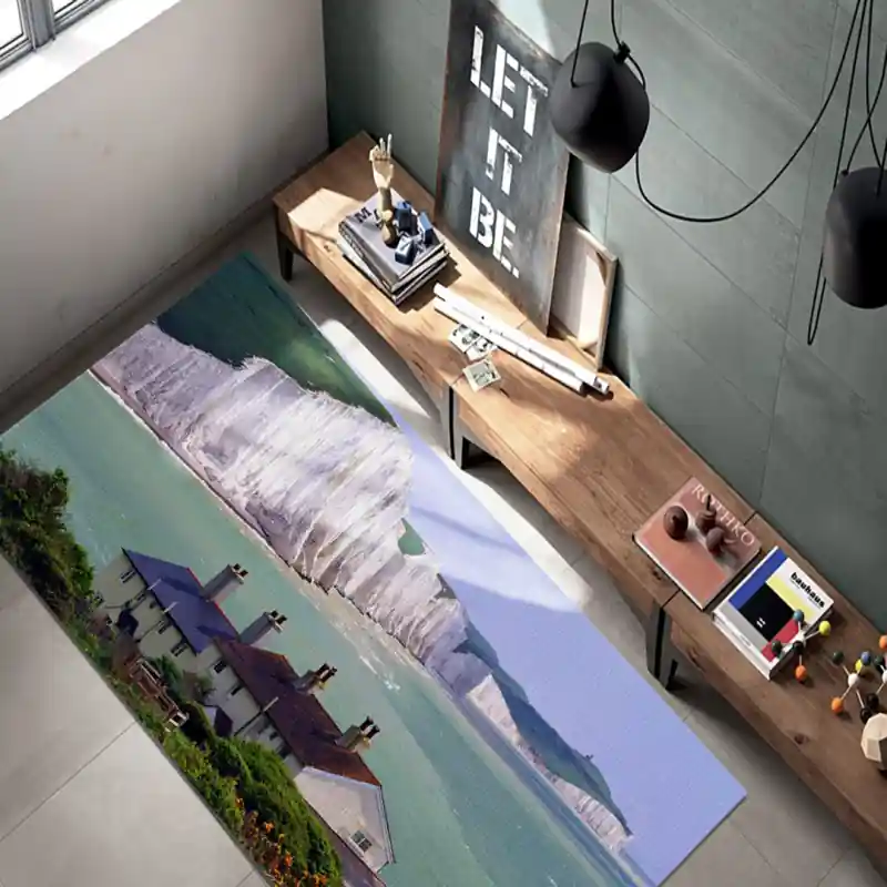 Tappeto Passatoia Salotto Cucina Bagno Lavabile Paesaggio White Cliffs Of Dover Wide Scogli PAE0113