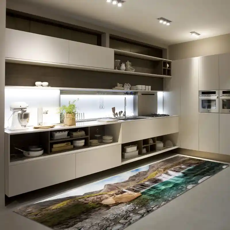 Tappeto Passatoia Salotto Cucina Bagno Lavabile Paesaggio Piscina Delle Fate Cascate - PAE0111