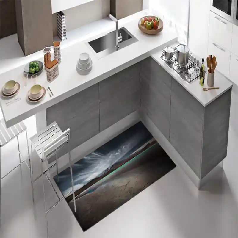 Tappeto Passatoia Salotto Cucina Bagno Lavabile Paesaggio Montagna Pianura Secca Nubi - PAE0104