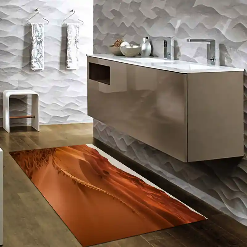 Tappeto Passatoia Salotto Cucina Bagno Lavabile Paesaggio Deserto Sabbioso Rosso Dune - PAE0103