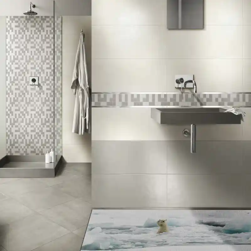 Tappeto Passatoia Arredo Salotto Cucina Bagno Lavabile Stampa Digitale Orso Polare Ghiacciai- OR0024