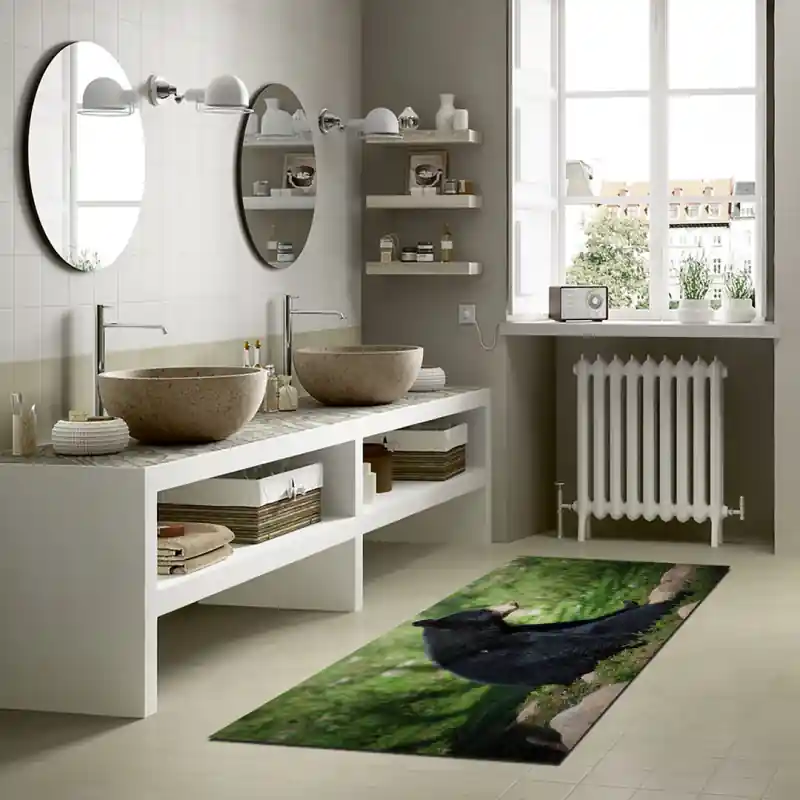 Tappeto Passatoia Arredo Salotto Cucina Bagno Lavabile Stampa Digitale Orso - OR0015