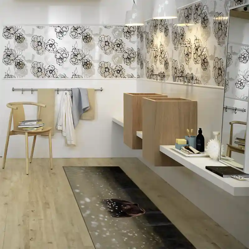 Tappeto Passatoia Arredo Salotto Cucina Bagno Lavabile Stampa Digitale Orso nel Prato - OR0009