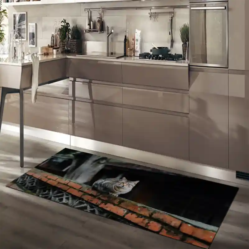 Tappeto Passatoia Salotto Cucina Bagno Lavabile Stampa Digitale Gatto Europeo - GAT0047