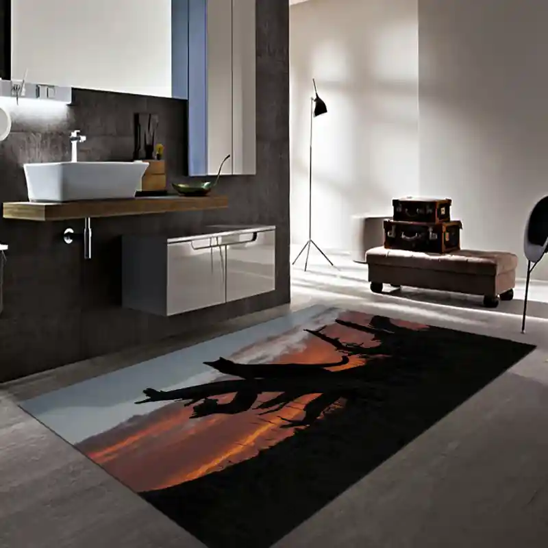 Tappeto Passatoia Salotto Cucina Bagno Lavabile Stampa Digitale Gatto Europeo Su Albero - GAT0036