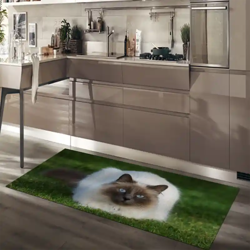 Tappeto Passatoia Salotto Cucina Bagno Lavabile Stampa Digitale Gatto Della Birmania - GAT0032