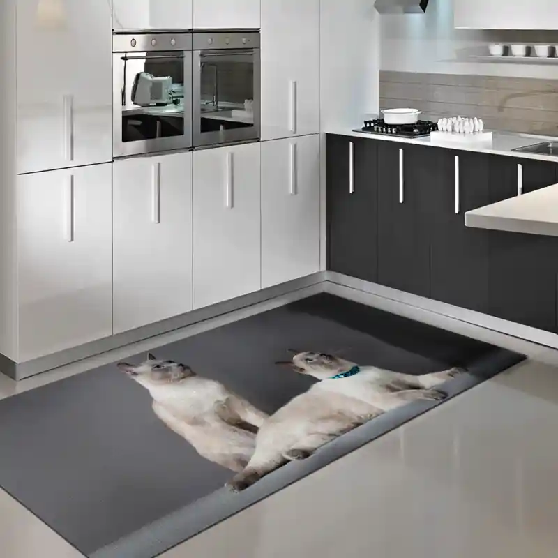 Tappeto Passatoia Salotto Cucina Bagno Lavabile Stampa Digitale Gatto Siamese - GAT0029