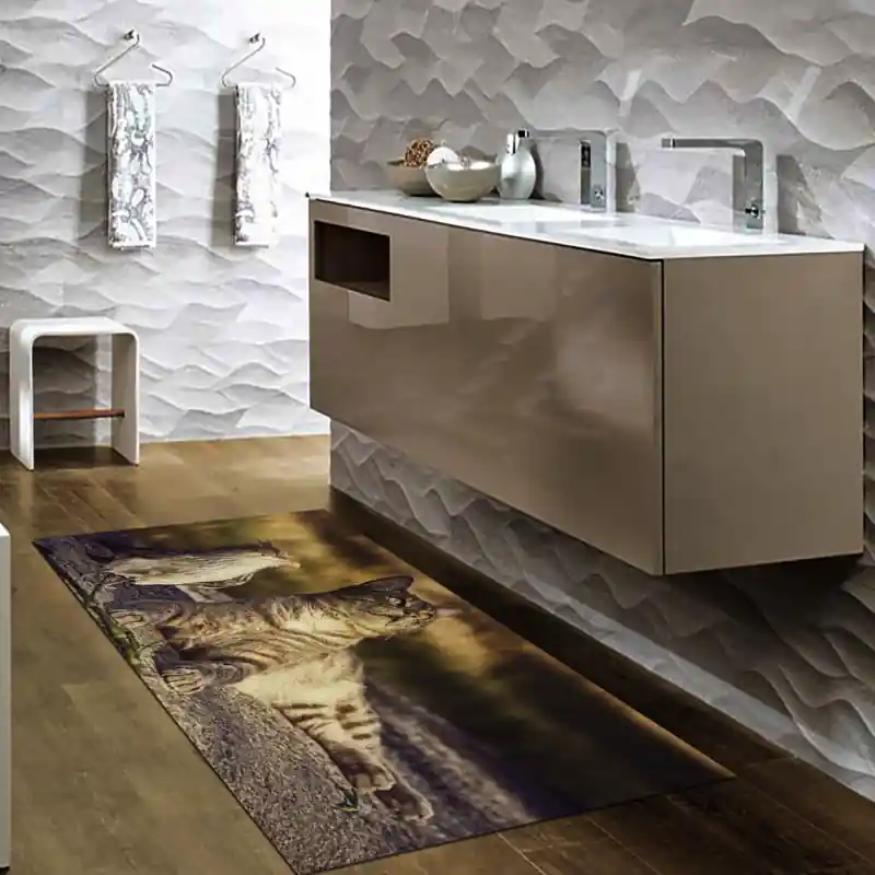 Tappeto Passatoia Salotto Cucina Bagno Lavabile Stampa Digitale Gatto Europeo - GAT0027