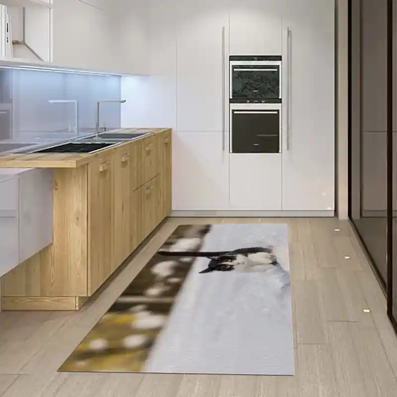 Tappeto Passatoia Salotto Cucina Bagno Lavabile Stampa Digitale Gatto Europeo Neve - GAT0023