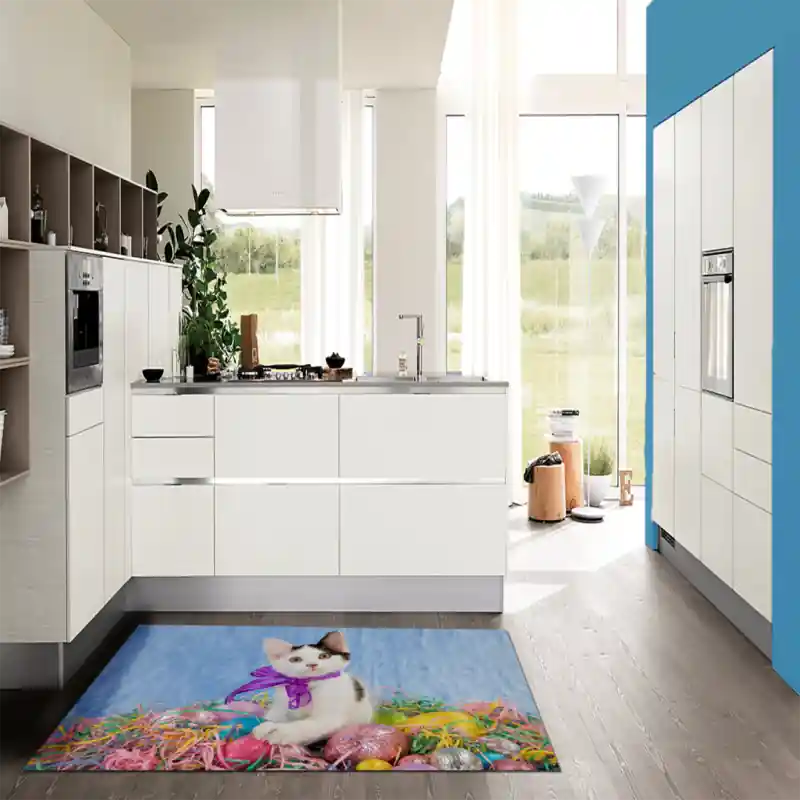 Tappeto Passatoia Salotto Cucina Bagno Lavabile Stampa Digitale Gatto Cucciolo Gomitoli - GAT0011