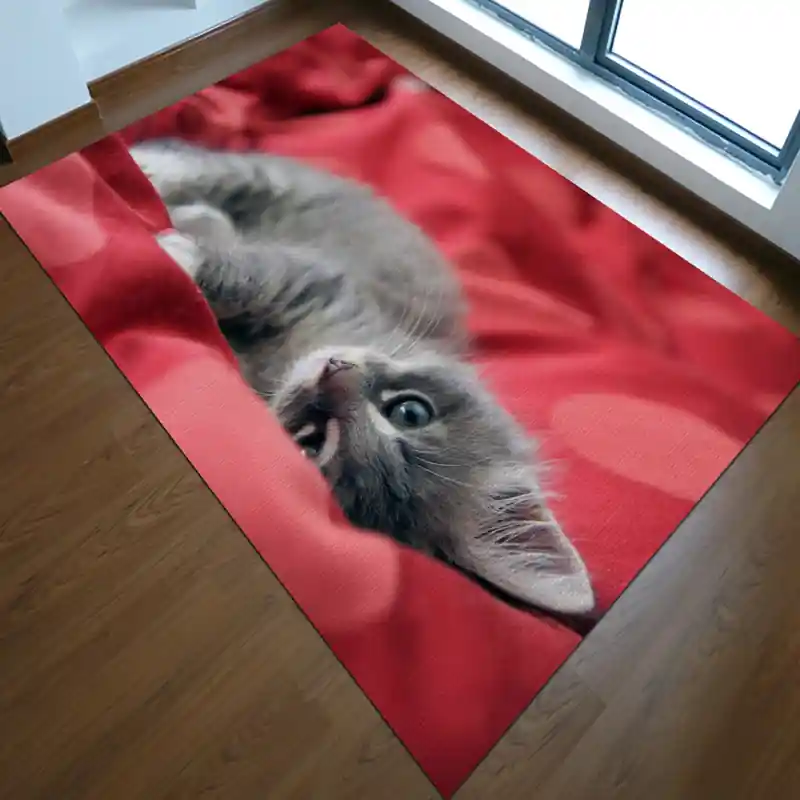 Tappeto Passatoia Salotto Cucina Bagno Lavabile Antiscivolo Stampa Digitale Gatto Cucciolo - GAT0004