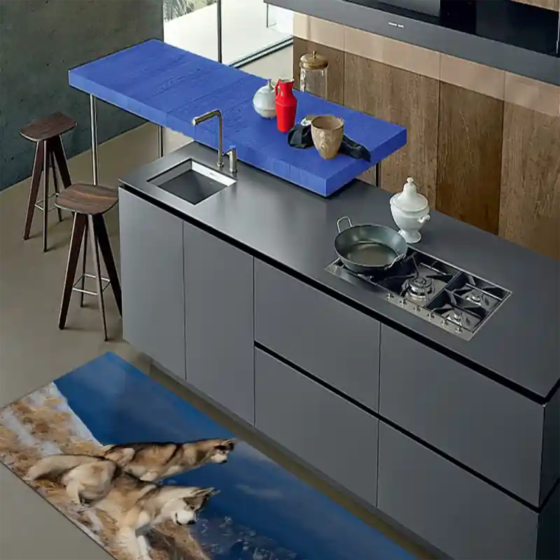 Tappeto Passatoia Salotto Cucina Bagno Lavabile Stampa Digitale Cane Husky - CAN0046