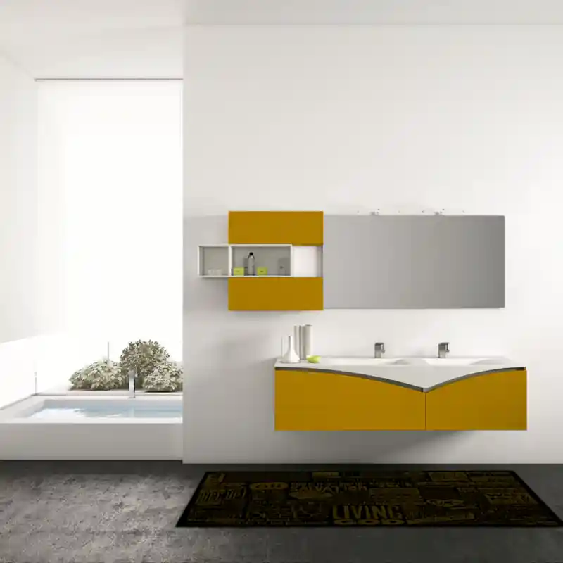 Tappeto Passatoia Salotto Cucina Bagno Lavabile Antiscivolo Moderno Scritte Giallo - MOD5095