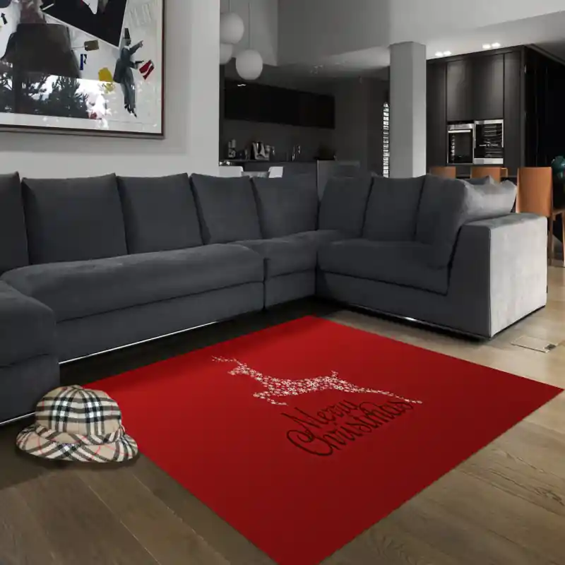 Tappeto Passatoia Salotto Cucina Bagno Lavabile Natale Renna Luci Merry Christmas Rosso - NAT0006